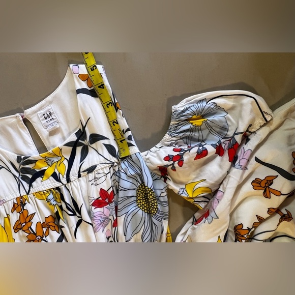 Gap Kids Floral Botanical Cold Shoulder Swing white floral Dress Size L - Picture 16 of 16